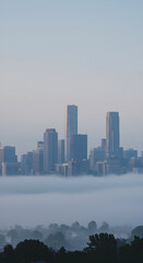 Fototapeta premium Cityscape skyline in mist
