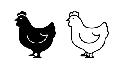 Chicken icons with transparent background