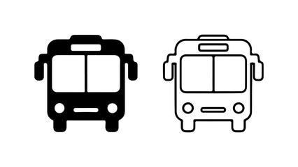 Bus icon set with transparent background