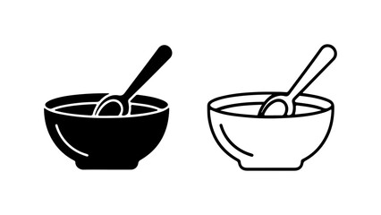 Bowl of cereal with spoon with transparent background