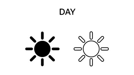 Day and night sun icons with transparent background