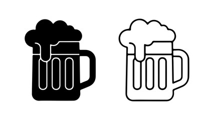 Beer mug outline with transparent background