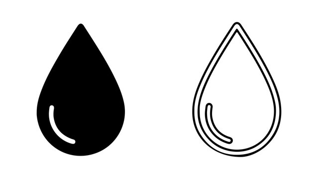 Water drop icon with transparent background