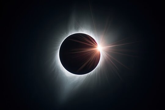 Total solar eclipse showcases the sun's corona around the moon in dramatic cosmic view
