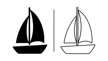 Sailboats outline with transparent background