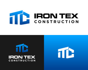 ITC monogram letter design logo for building industry.