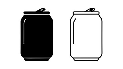 Aluminum can outline with transparent background