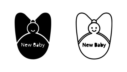 New baby announcement with transparent background