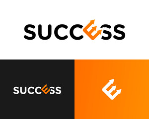 Success Logo with Growth Arrow E