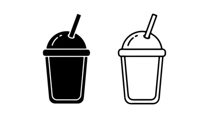 Drink with straw with transparent background