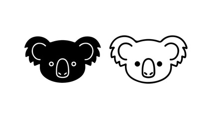 Koala head outline with transparent background
