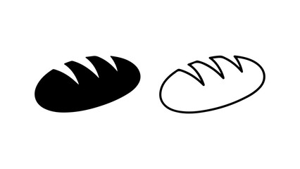 Loaf of bread outline and solid with transparent background