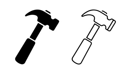 Hammer icons with transparent background