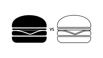 Burger comparison with transparent background