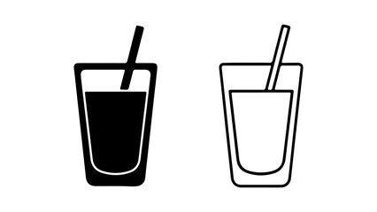 Drink with straw with transparent background