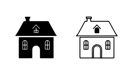 Two house icons with transparent background