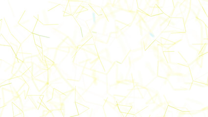 Abstract digital art showing interconnecting yellow lines on a white backdrop. A representation of concepts like technology, communication, and