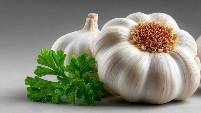 Garlic isolated on a light background