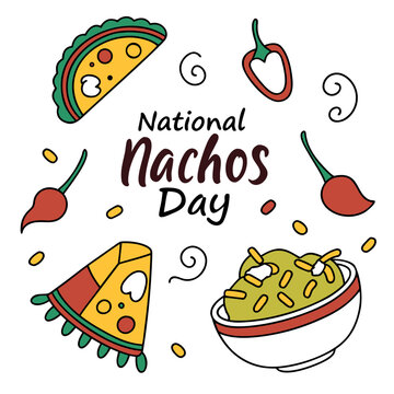 NATIONAL NACHOS DAY vector illustration