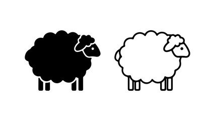 Sheep icon set with transparent background