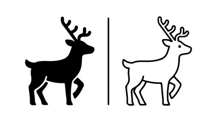 Reindeer silhouettes with transparent background