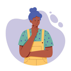 Thoughtful Person Contemplating Decision Making Problem Solving Vector Art