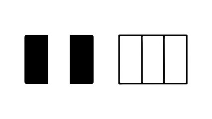 Black rectangles and white blocks with transparent background