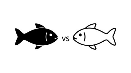 Fish comparison with transparent background