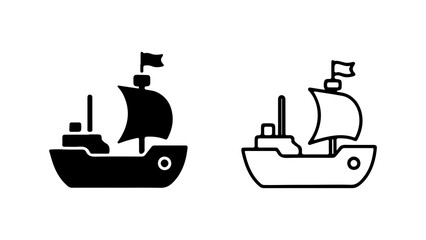 Sailing boat icon set with transparent background