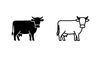 Cow icons with transparent background
