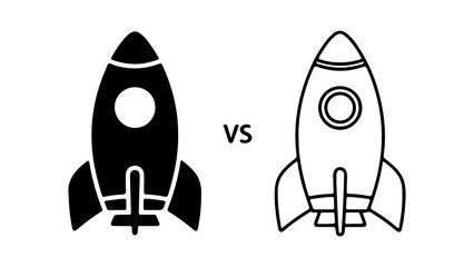 Rocket ship comparison with transparent background