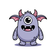 Cute One-Eyed Purple Monster