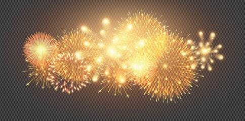 Vector Realistic Light Flares and Fireworks – Holiday Lights and Magic Effects on Transparent Background – Christmas Night Sky for Poster, Postcard, or Design- PNG format