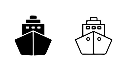 Cargo ship icons with transparent background