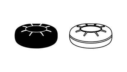 Round caps with central openings with transparent background