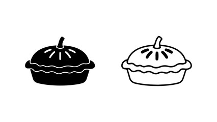 Pumpkin pie icon with transparent background