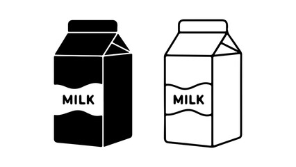 Milk carton icons with transparent background