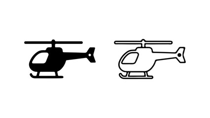 Helicopter icons with transparent background