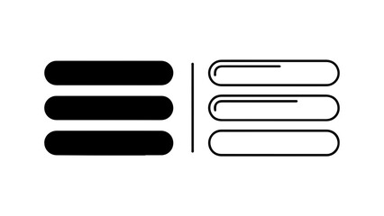 Black paperclips and rectangles with transparent background