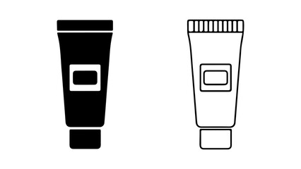 Cosmetic tube icons with transparent background