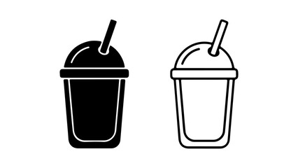 Drink with straw with transparent background