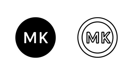 Monogram mk logo circle and solid shapes