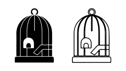 Birdcage set with transparent background