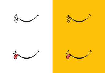 state of mind while eating delicious food vector logo