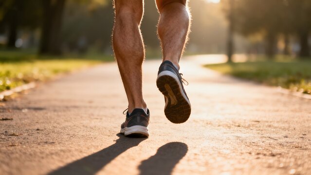 Person running on paved path
