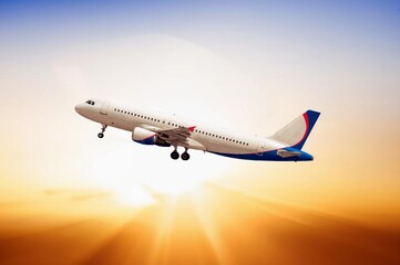 Airlines passenger white plane arrival at the airport
