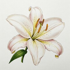 flower, 백합, 네이처, 백, 식물, 미, yellow, 고립시키는, 뜰, 봄, 블로섬, 개화, 분홍, 매크로, 여름, 나뭇잎, 근접, 꽃, 단 하나, 1, beautiful