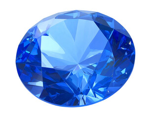  Radiant Blue Diamond Jewel with Reflective Facets transparent background.