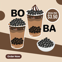 Delicious Boba Tea Special Offer Banner
