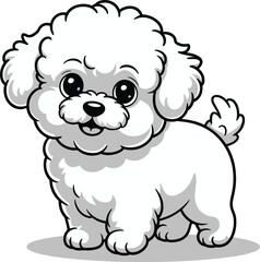 Fototapeta premium Cute cartoon a illustrator vector Bichon Frisé